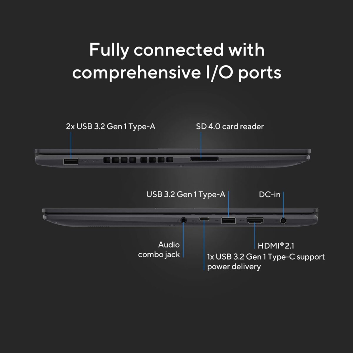 ASUS Vivobook 16X 16” WQXGA 144Hz IPS Laptop, Intel Core i9-13900H, NVIDIA RTX 4050 6GB, 16GB DDR4, 512GB NVMe PCIe 4.0 SSD, TB4, HDMI 2.1, WiFi 6E, Indie Black 
