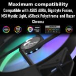Fractal Prisma AL18 RGB PWM 2-Pack  High-Airflow 180mm ARGB Fans With LLS Bearings, PWM 300–1200 RPM Range, Uniform Glow Ring, High Static Pressure And Wide Compatibility | Black ~ FD-FAN-PRI-AL18-PWM-2P