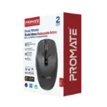 Promate Flixi Dual-Mode Wireless Mouse With Bluetooth 5.1 & 2.4GHz, 6-Button Ergonomic Design, Silent Clicks, Adjustable 800/1200/1600 DPI, 500mAh Rechargeable Battery | BLACK