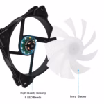 FAN-RGB-12CM FAN 12CM FOR CASE RGB MOLEX AsiaFox 120mm RGB PC Case Fan Black With Hydro Bearing 1200RPM 64CFM Airflow 24dBA Quiet Operation Molex 4 Pin Connector And 40000 Hour Lifespan