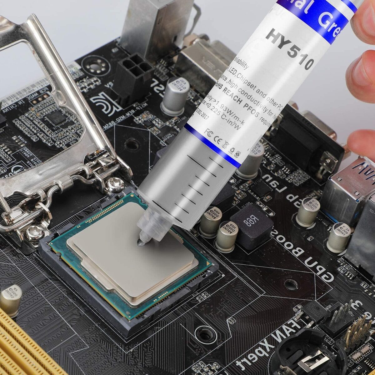 THERMAL-HY510 THERMAL PASTE HEATSINK COMPOUNDS HY510 30G Halnziye HY510 Grey Thermal Grease 25g Syringe With 1.93W/m-K Conductivity, Low Thermal Impedance, Wide Temperature Range, High Insulation, Entry CPU & LED Module Cooling Paste