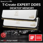 TEAMGROUP T-Create EXPERT DDR5 Desktop Memory 64GB Kit (2x 32GB) 6000MHz Overclocking CL38 1.35V (PC5-48000) , Intel XMP 3.0 &AMD EXPO Support | WHITE ~ CTCWD564G6000HC38JDC01