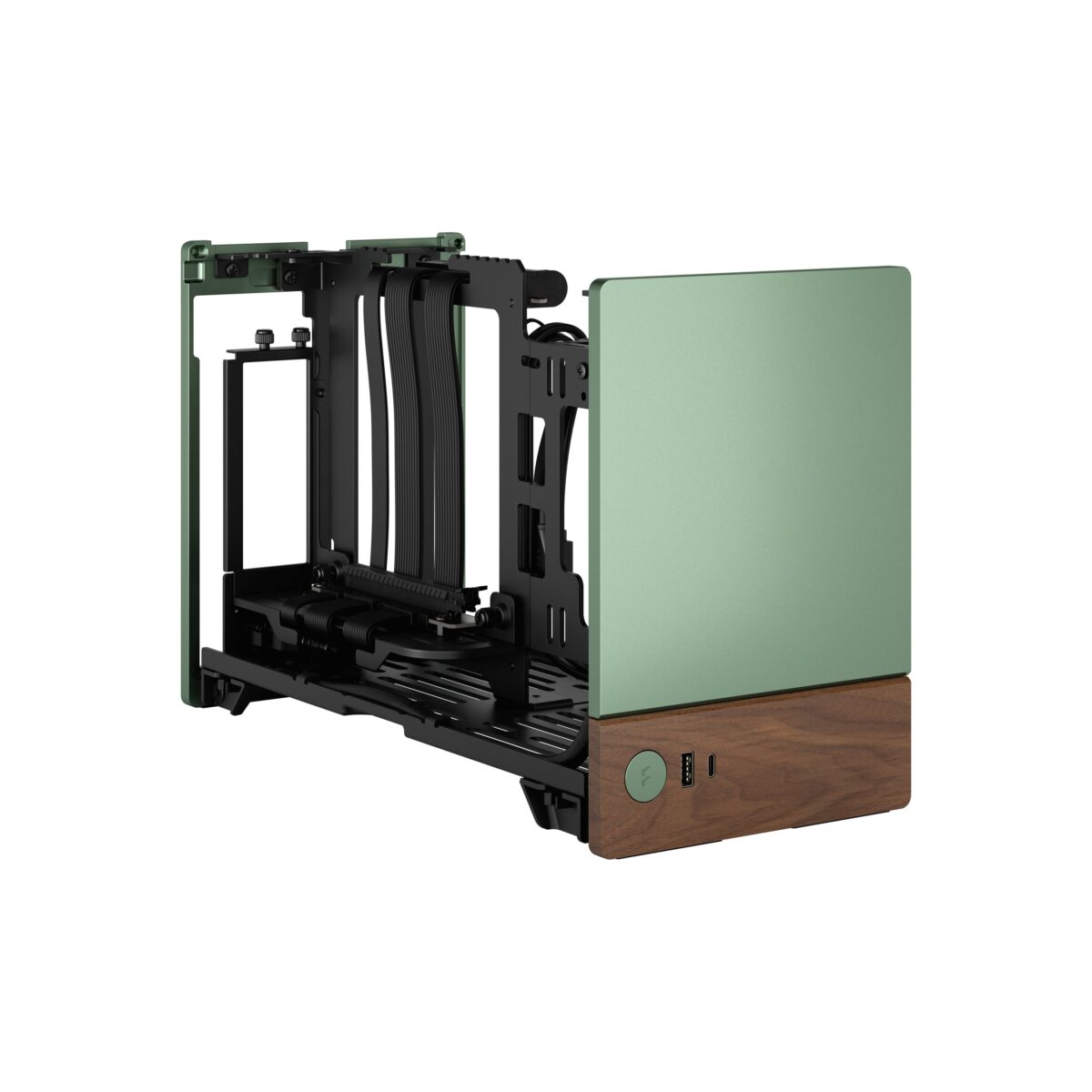 Fractal Terra JADE Mini-ITX PC Case With Walnut Front, 8mm CNC Aluminum, PCIe 4.0 Riser, Adjustable 30mm Spine, 322mm GPU Clearance, SFX PSU Support, 2× SSD Mounts ~ FD-C-TER1N-03