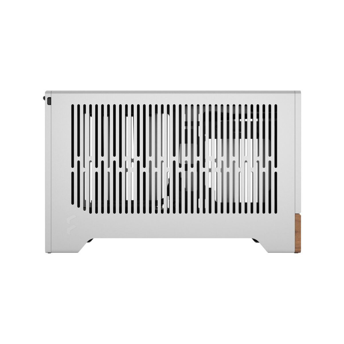 Fractal Terra Silver Mini-ITX PC Case With Walnut Front, 8mm CNC Aluminum, PCIe 4.0 Riser, Adjustable 30mm Spine, 322mm GPU Clearance, SFX PSU Support, 2× SSD Mounts ~ FD-C-TER1N-02