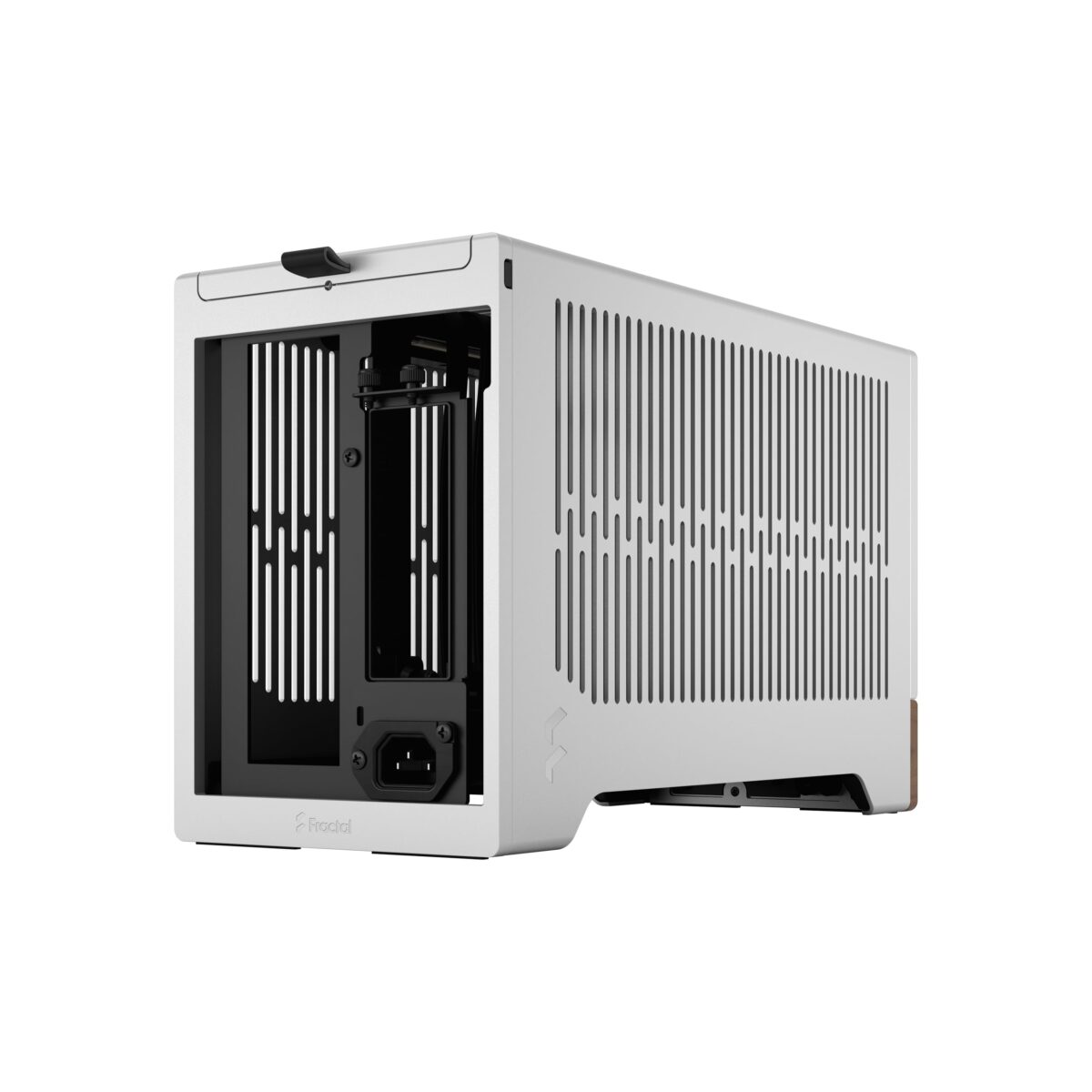 Fractal Terra Silver Mini-ITX PC Case With Walnut Front, 8mm CNC Aluminum, PCIe 4.0 Riser, Adjustable 30mm Spine, 322mm GPU Clearance, SFX PSU Support, 2× SSD Mounts ~ FD-C-TER1N-02
