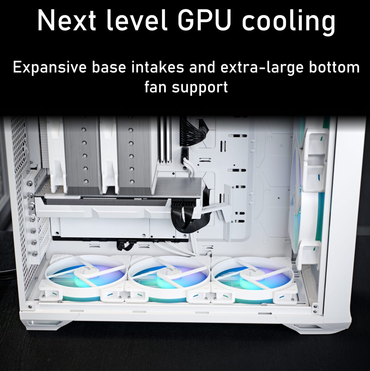 FD-C-TOR1A-07 FRACTAL DESIGN TORRENT WHITE RGB LIGHT TINT CASE Fractal Torrent White RGB TG Clear Tint PC Case With 180 mm Prisma Fans, Extreme Airflow Design, E-ATX Support, 461 to 423 mm GPU, 420 mm Radiator Compatibility & Tempered Glass ~ FD-C-TOR1A-07