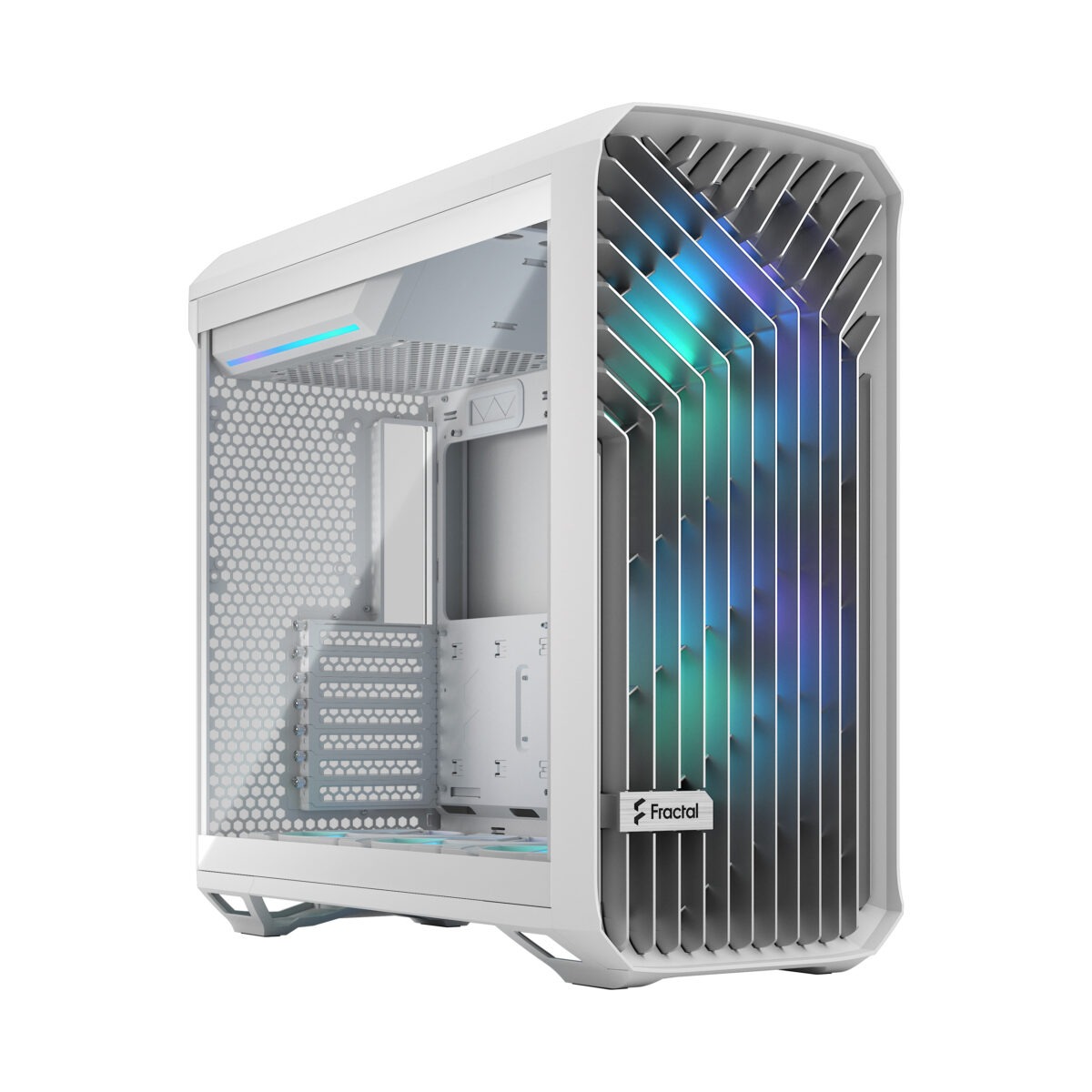 FD-C-TOR1A-07 FRACTAL DESIGN TORRENT WHITE RGB LIGHT TINT CASE Fractal Torrent White RGB TG Clear Tint PC Case With 180 mm Prisma Fans, Extreme Airflow Design, E-ATX Support, 461 to 423 mm GPU, 420 mm Radiator Compatibility & Tempered Glass ~ FD-C-TOR1A-07