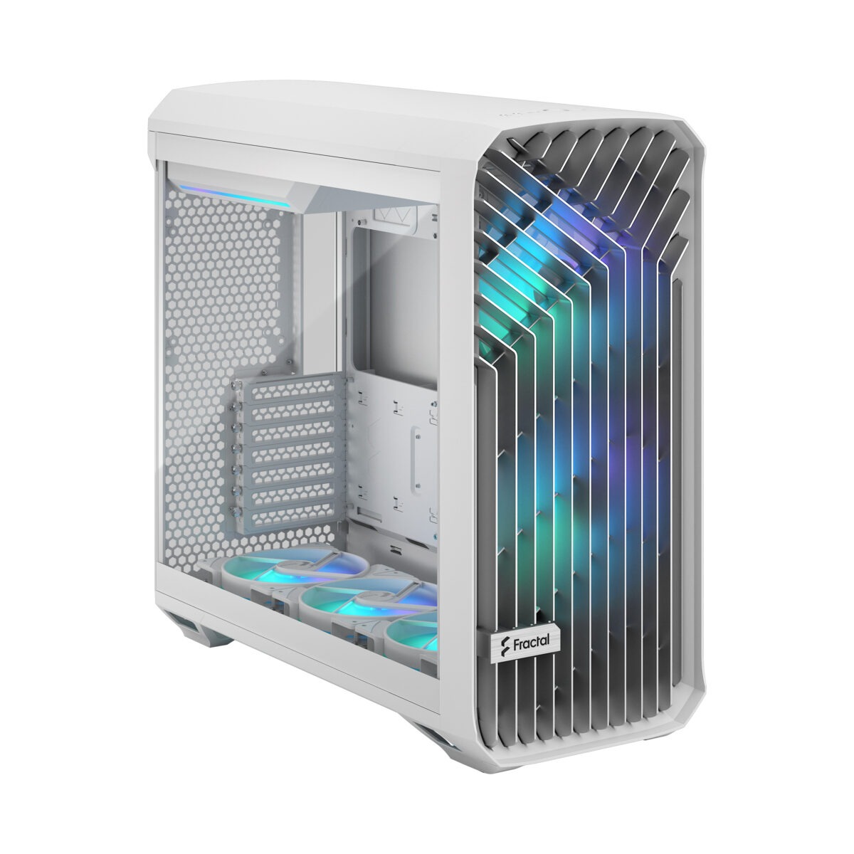 Fractal Torrent White RGB TG Clear Tint PC Case With 180 mm Prisma Fans, Extreme Airflow Design, E-ATX Support, 461 to 423 mm GPU, 420 mm Radiator Compatibility & Tempered Glass ~ FD-C-TOR1A-07 - Image 16