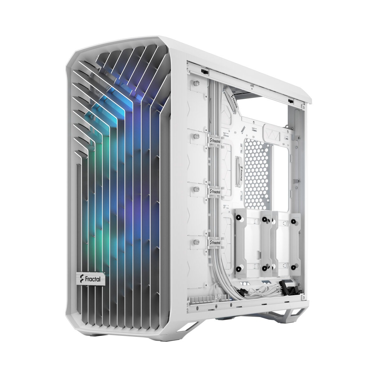 FD-C-TOR1A-07 FRACTAL DESIGN TORRENT WHITE RGB LIGHT TINT CASE Fractal Torrent White RGB TG Clear Tint PC Case With 180 mm Prisma Fans, Extreme Airflow Design, E-ATX Support, 461 to 423 mm GPU, 420 mm Radiator Compatibility & Tempered Glass ~ FD-C-TOR1A-07