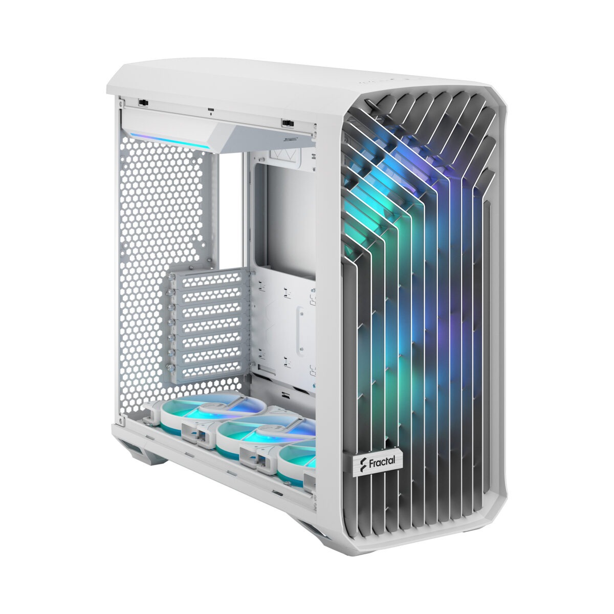 FD-C-TOR1A-07 FRACTAL DESIGN TORRENT WHITE RGB LIGHT TINT CASE Fractal Torrent White RGB TG Clear Tint PC Case With 180 mm Prisma Fans, Extreme Airflow Design, E-ATX Support, 461 to 423 mm GPU, 420 mm Radiator Compatibility & Tempered Glass ~ FD-C-TOR1A-07