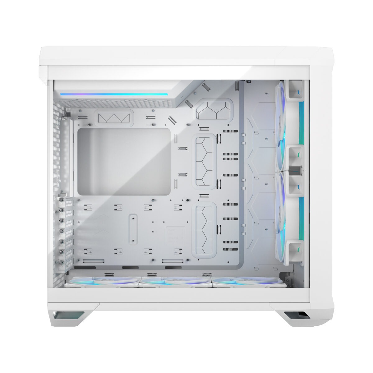 FD-C-TOR1A-07 FRACTAL DESIGN TORRENT WHITE RGB LIGHT TINT CASE Fractal Torrent White RGB TG Clear Tint PC Case With 180 mm Prisma Fans, Extreme Airflow Design, E-ATX Support, 461 to 423 mm GPU, 420 mm Radiator Compatibility & Tempered Glass ~ FD-C-TOR1A-07