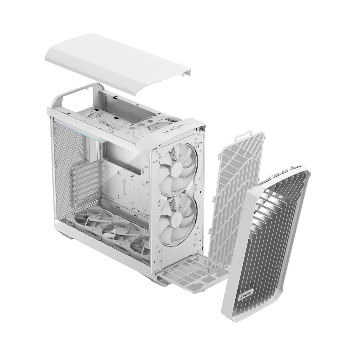 FD-C-TOR1A-07 FRACTAL DESIGN TORRENT WHITE RGB LIGHT TINT CASE Fractal Torrent White RGB TG Clear Tint PC Case With 180 mm Prisma Fans, Extreme Airflow Design, E-ATX Support, 461 to 423 mm GPU, 420 mm Radiator Compatibility & Tempered Glass ~ FD-C-TOR1A-07
