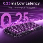 GravaStar Mercury V75 Lite Transparent 75% Mechanical Keyboard with RGB Blackcore HE Magnetic Switch Keyboard, Wired Low-Latency, 0.01mm Precision, Adjustable Actuation, Rapid Trigger, Hot-Swappable, Windows & macOS ,| Transparent Black