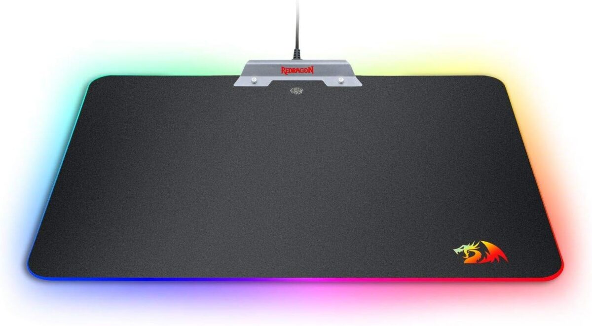 Redragon P011 Orion RGB Mousepad, Hard Surface, Waterproof, Colorful LED Lighting Gaming Mouse Pad ; ‎38.4 x 29.79 x 2.39 cm