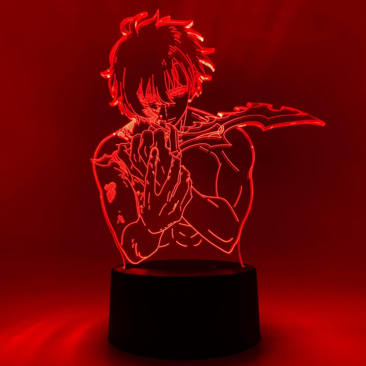Otaku Lamp Sung Jinwoo Solo Leveling 3D Anime LED Night Light With 16-Color RGB Lighting, Laser-Engraved Acrylic, USB-C Or Battery Power, Touch And Remote Control - Image 2