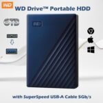 WDBRBU0060BBL-BB EXTERNAL HDD WD DRIVE 6TB WD Drive 6TB Portable HDD , Micro-B / USB A 5Gbps , Slim Durable Design, Password Protection, Plug-And-Play Storage , Formatted exFAT, Windows Mac ChromeOS Compatible | NAVY ~ WDBRBU0060BBL-BB