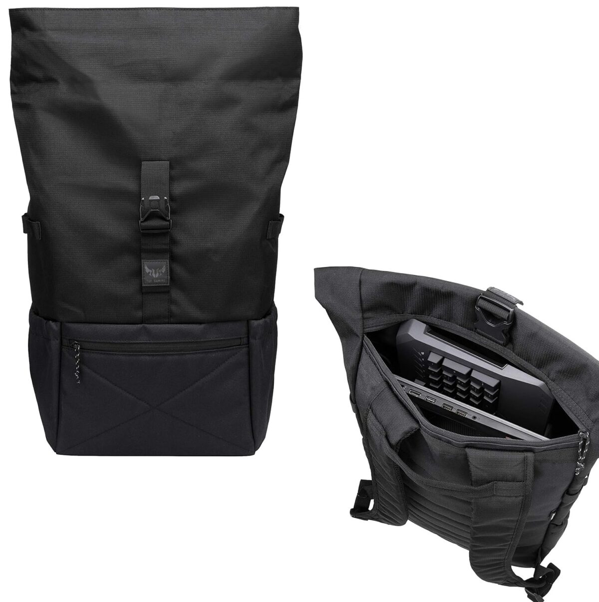 ASUS TUF Gaming BP1700H Tactical Laptop Backpack For 17.3-Inch Notebooks With Water-Repellent Polyester, Roll-Top Closure, Padded Straps, And Multi-Pocket Storage | 90XB05J0-BBP000