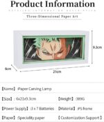 Meliodas RGB Anime Paper-Cut Shadow Lightbox [21 x 9.3 x 6cm] From The Seven Deadly Sins With Layered Art Design, 16 RGB Lighting Modes, White MDF Wood Frame, USB Power, And Remote Control 