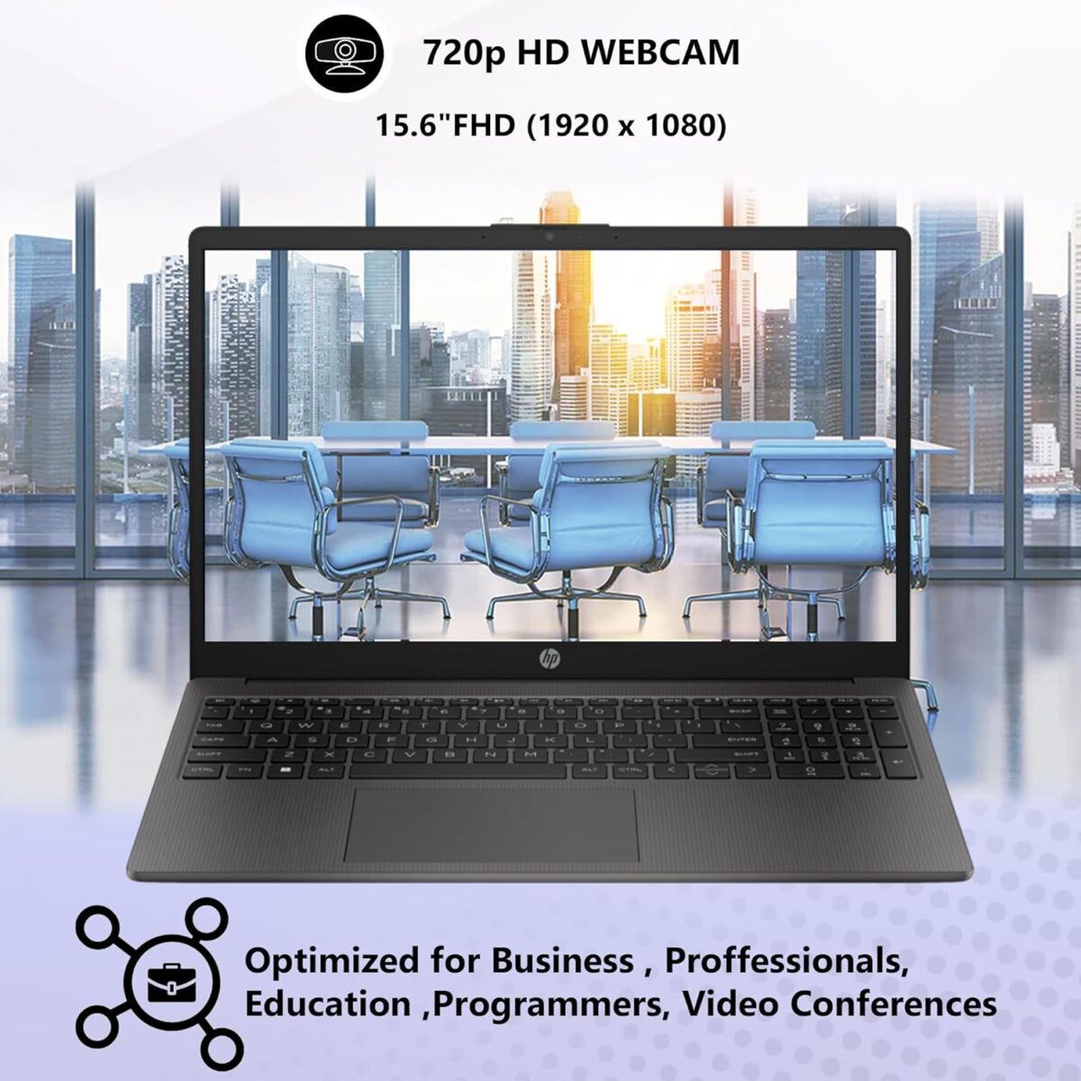 HP 250 G10 :  Intel® Core i5-1334U | 8GB DDR4 RAM, 512GB NVMe® SSD | Integrated Graphics | 15.6-inch FHD IPS Display | DOS | En/AR Keyboard | Dark Ash Silver ~ AK9P9AT#ABB
