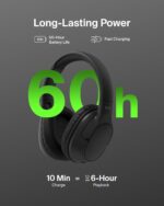 Belkin SoundForm Surround Bluetooth Over-Ear Headphones, Noise Cancelling Headphones, Wireless with 60H Playtime and Soft Ear Cups , for iPhone, Galaxy, iPad | BLACK ~ AUD009HQBK