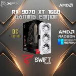XFX Swift AMD Radeon RX 9070 OC Triple 90mm Fan Gaming Edition – 16GB GDDR6, PCIe 5.0, AMD RDNA™ 4, 4096 Stream Processors, 2700 MHz Boost , AMD & Windows Ready | WHITE ~ RX-97SWFT3WG | FACTORY REFURB