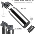 HIDRATESPARK-PROSTEE Hidrate Spark PRO Smart Water Bottle/Insulated Stainless Steel/Tracks Water Intake with Bl Hidrate Spark PRO Smart Water Bottle – Insulated Stainless Steel – Tracks Water Intake with Bluetooth, LED Glow Reminder When You Need to Drink – Straw Lid, 21oz, Brushed Steel