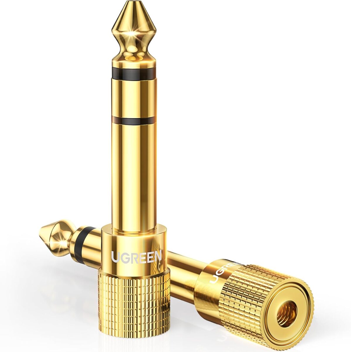 UGREEN 6.35mm To 3.5mm Stereo Audio Adapter With 24K Gold-Plated Brass Copper Build, Plug And Play Design For Headphones, Guitars, Digital Pianos, Amps And Speakers