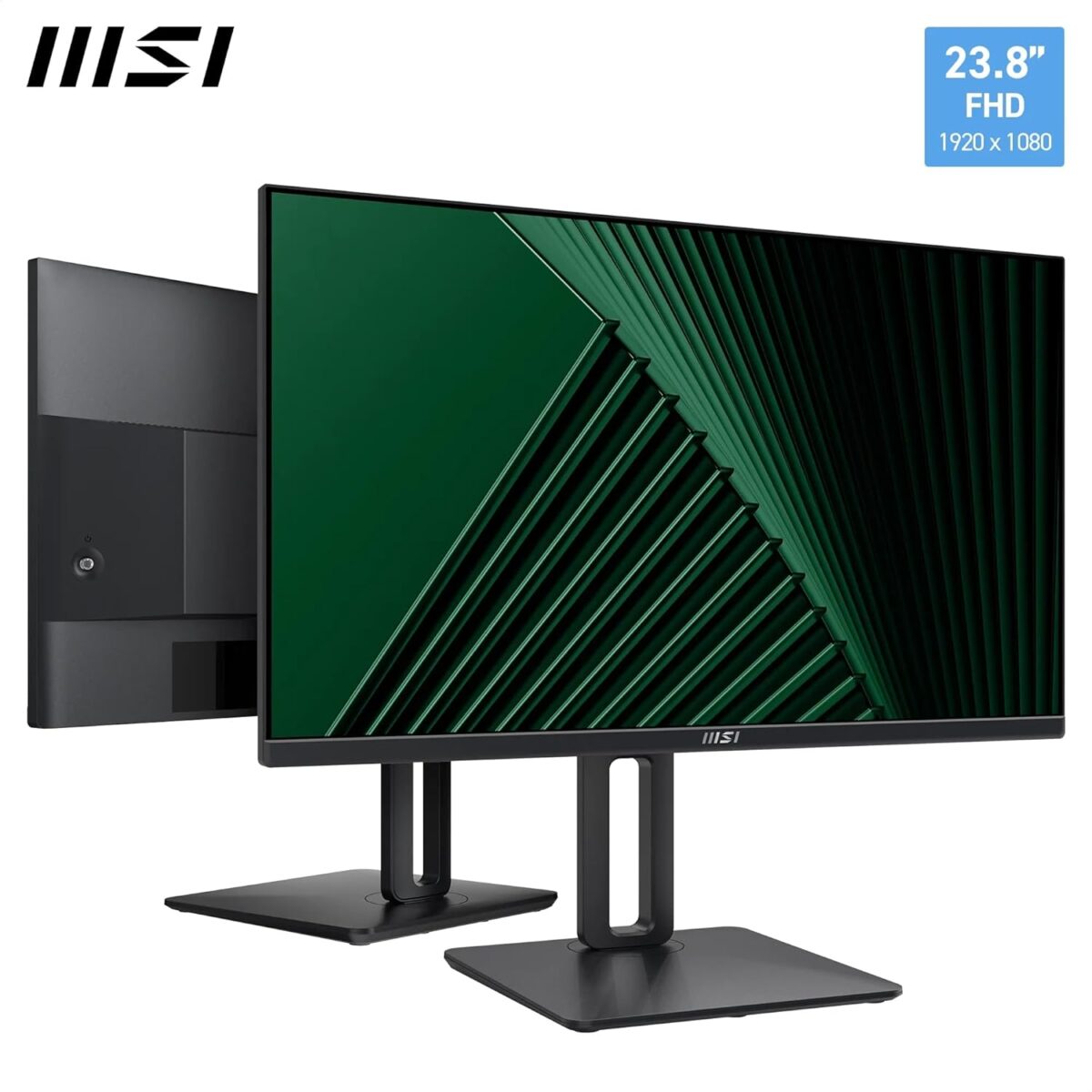 MSI PRO MP245PG 23.8 Inch Full HD Office Monitor - 1920 x 1080 IPS Panel, 100 Hz, Eye-Friendly Screen, VESA Mountable, Display Kit Support, 4-Way Adjustable - HDMI 1.4, DisplayPort 1.2, D-Sub