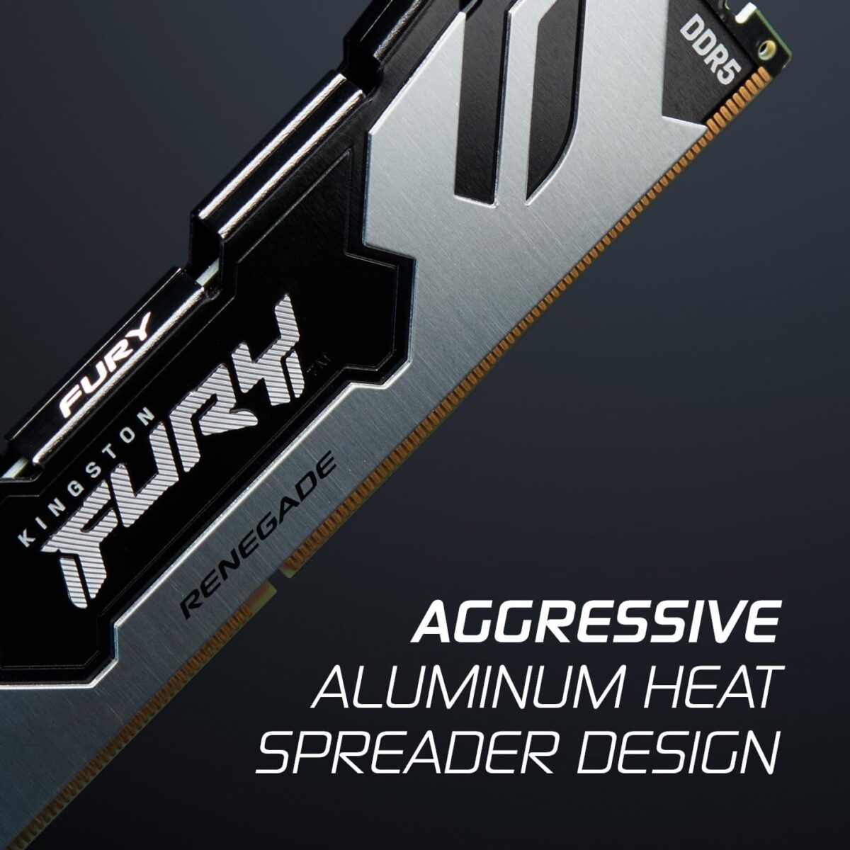 Kingston Fury Renegade 16GB DDR5 7600MT/s Desktop RAM With CL38 Timing 1.45V , Intel XMP 3.0 And AMD EXPO Support, Aluminium Heat Spreader, High-Speed Gaming Memory | Silver/Black ~ KF576C38RS-16 