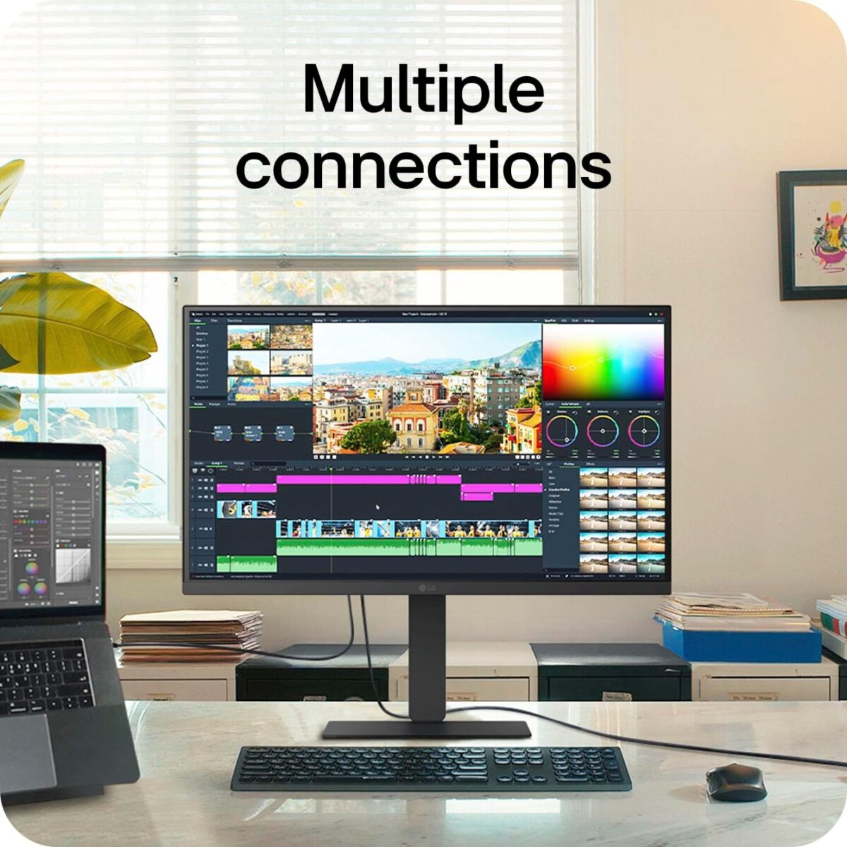 LG UltraFine Monitor - 4K UHD IPS 27 inch, 60Hz, 5ms GtG, HDR10, Home/Office Display, Eye Care features, Built-in Speakers, HDMI, DisplayPort, USB-C with 90W PD | Black ~ 27U730A-B