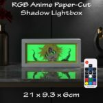 Meliodas RGB Anime Paper-Cut Shadow Lightbox [21 x 9.3 x 6cm] From The Seven Deadly Sins With Layered Art Design, 16 RGB Lighting Modes, White MDF Wood Frame, USB Power, And Remote Control 