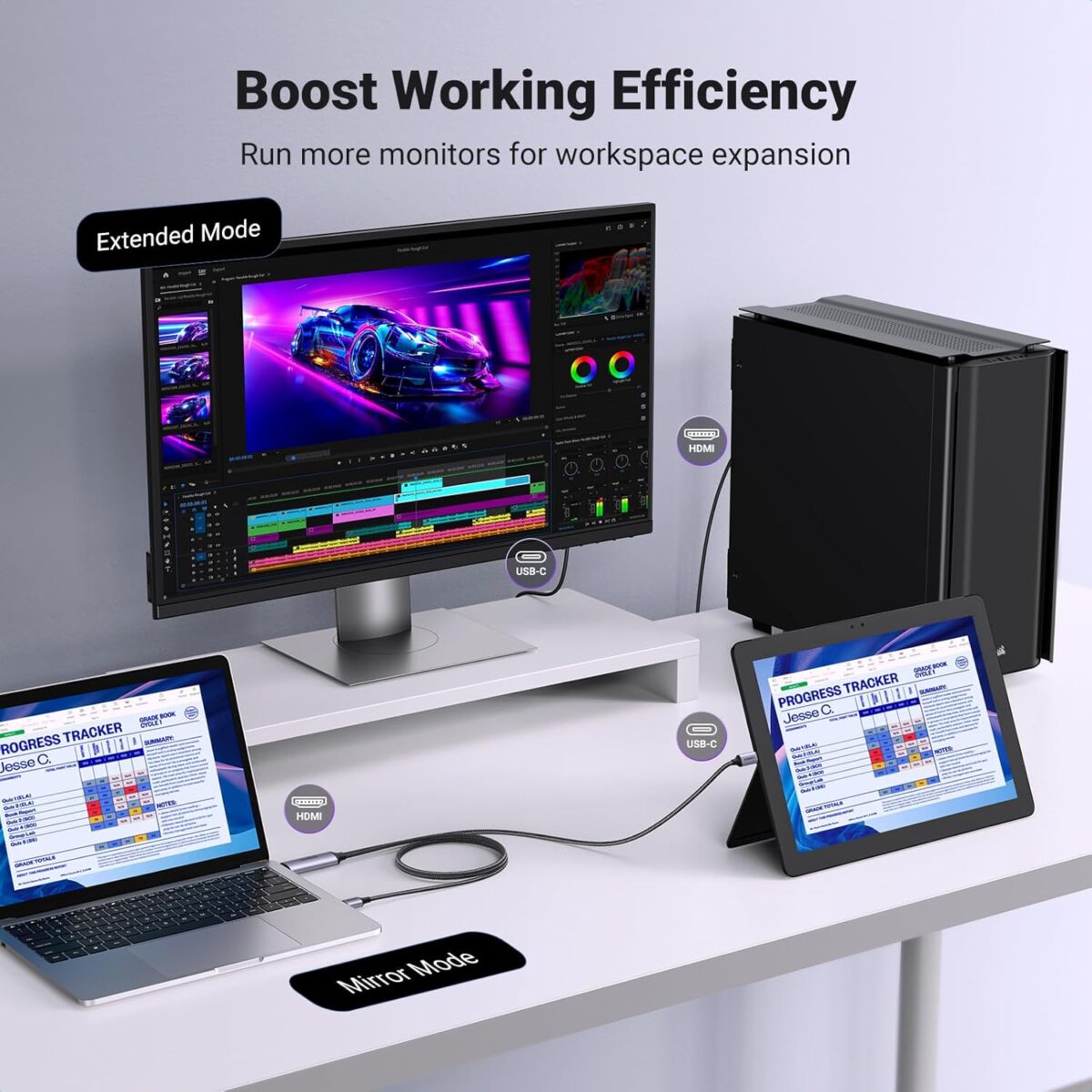 UGREEN-35984A UGREEN HDMI to USB-C 4K 60Hz 2 Meter Cable With USB Power Cable UGREEN Active HDMI To USB-C 4K 60Hz Cable With USB Power 2-meters , Supports 2K 120Hz 1080P 144Hz HDR Surround Audio, Unidirectional HDMI to Thunderbolt , for Switch, PS5 - SteamDeck - Laptop to USB-C Portable Monitor -AR/XR Headset | 35984A