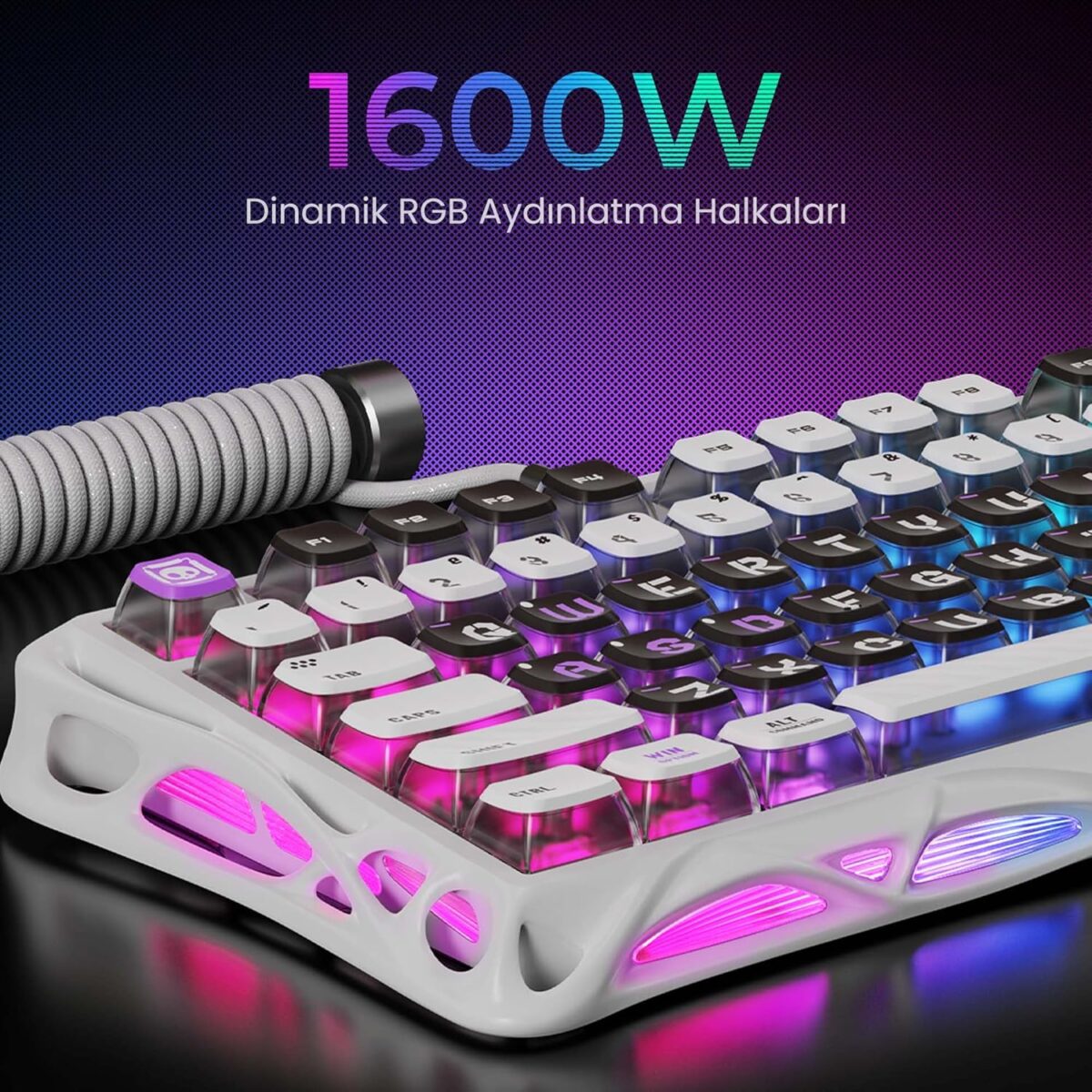 GravaStar Mercury V75-HE Gaming Keyboard With RGB Gateron Magnetic Jade Pro Switch : 8000Hz Polling Rate, 0.005mm Magnetic Switch Precision, 0.125ms Ultra-Low Latency, 256kHz Scan Rate, Adjustable Actuation, Rapid Trigger, Semi-Aluminum Build  | Mecha Gray