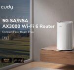 CUDY 5G SA/NSA AX3000 Wi-Fi 6 Router with Nano SIM Slot, Dual-Band AX3000, 2.6Gbps 5G Speed, Mesh & VPN Support – P2 1.0