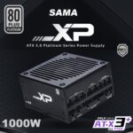SAMA XP1000 1000W ATX 3.0 Power Supply With 80 Plus Platinum Efficiency PCIe 5.0 12VHPWR Fully Modular Design ECO 140mm Fan And RTX 4090 Support