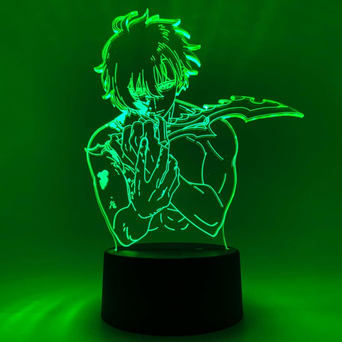 Otaku Lamp Sung Jinwoo Solo Leveling 3D Anime LED Night Light With 16-Color RGB Lighting, Laser-Engraved Acrylic, USB-C Or Battery Power, Touch And Remote Control - Image 4