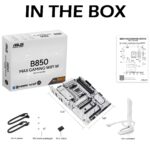 90MB1M10-MVAAY0 ASUS B850 MAX GAMING WIFI W AM5 MOTHERBOARD ASUS B850 MAX GAMING WIFI W - AMD AM5 ATX Motherboard, For Ryzen 9000/8000/7000, DDR5 8000+ MT/s, PCIe 5.0 x16, Triple M.2, WiFi 6E, 2.5Gb LAN, USB 10Gbps Type-C, DisplayPort, HDMI, BIOS FlashBack, Aura Sync