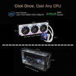 LOVINGCOOL DP-360-01 Liquid Cooler With 4.0-inch Magnetic Large Screen Supports MP4 -JPG-GIF , 3x 120mm PWM ARGB 5V Fan With Infinity Mirror Design , 2600 RPM Pump Speed , 67 CFM , 26dBA | WHITE