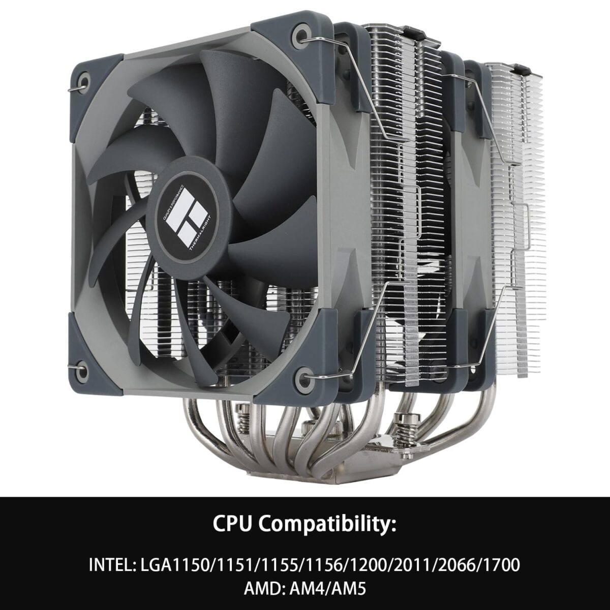 Thermalright Peerless Assassin 120 CPU Air Cooler With 6 Heat Pipes, Dual 120mm PWM Fans, 245W TDP, AGHP Technology, Aluminium Heatsink, For Intel And AMD AM4 AM5 LGA1700 | GRAPHITE SILVER