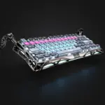 GravaStar Mercury V75 Pro Hall Effect Gaming Keyboard With Gateron HE Magnetic Jade Switch, 8000Hz Polling Rate, 0.005mm Precision, 256K Scan Rate, Adjustable Actuation, Rapid Trigger, RGB Lighting, Semi-Aluminum Build | Cyberpunk