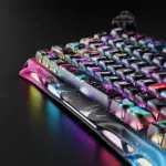 GravaStar Mercury V75 Pro Hall Effect Gaming Keyboard With Gateron HE Magnetic Jade Switch, 8000Hz Polling Rate, 0.005mm Precision, 256K Scan Rate, Adjustable Actuation, Rapid Trigger, RGB Lighting, Semi-Aluminum Build | Special Edition - Neon Graffiti