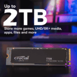 CT2000T705SSD3 CRUCIAL T705 GEN5 M.2 2TB 14500MB/S Crucial T705 2TB PCIe Gen5 NVMe M.2 SSD, Up to 14,500MB/s Read & 12,700MB/s Write, Gen5 Gaming Drive with 232-Layer NAND, DirectStorage Ready, Works with Intel & AMD | CT2000T705SSD3
