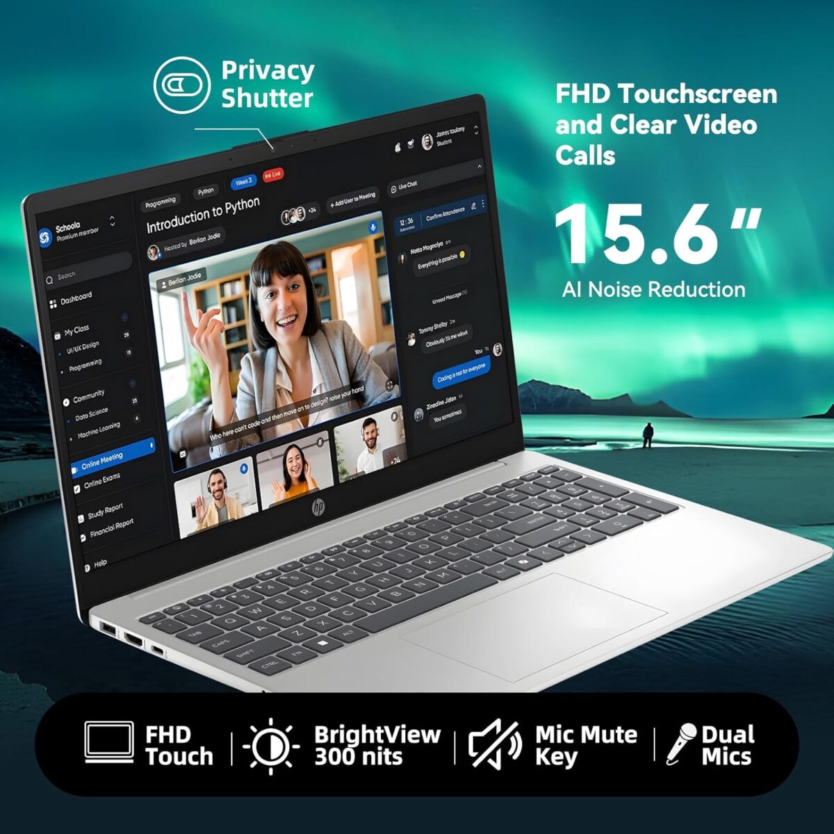 HP 15-fd0127dx : Intel® Core i7-1355U | 16GB DDR4 RAM ;  512GB NVMe SSD | 15.6 inch FHD IPS Touch Display |Intel® Iris® Xe Graphics | Windows 11 | Natural Silver 