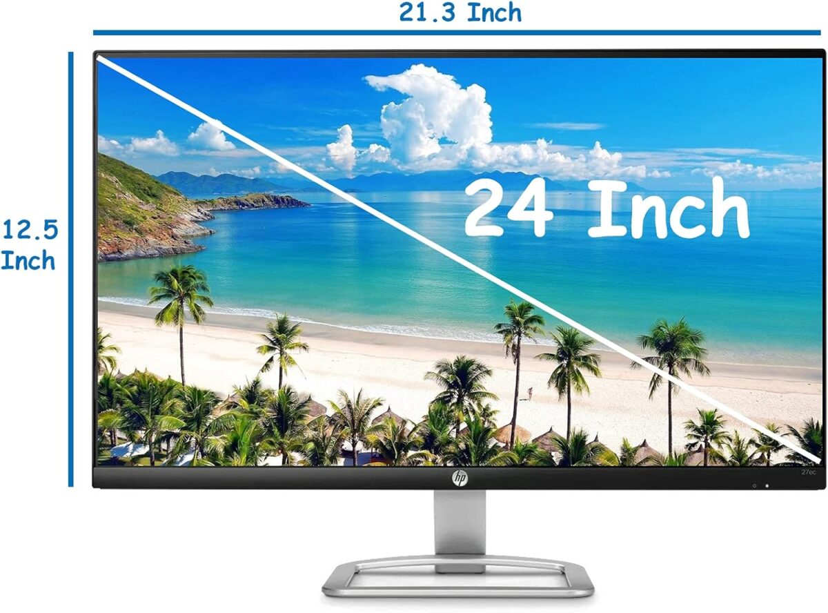 HP 24ec UltraSlim 24 Inch IPS Full HD Monitor With Edge To Edge Display Anti Glare Screen HDMI VGA 60Hz Refresh Rate 178 Degree Viewing Angle And 16.7 Million Colors