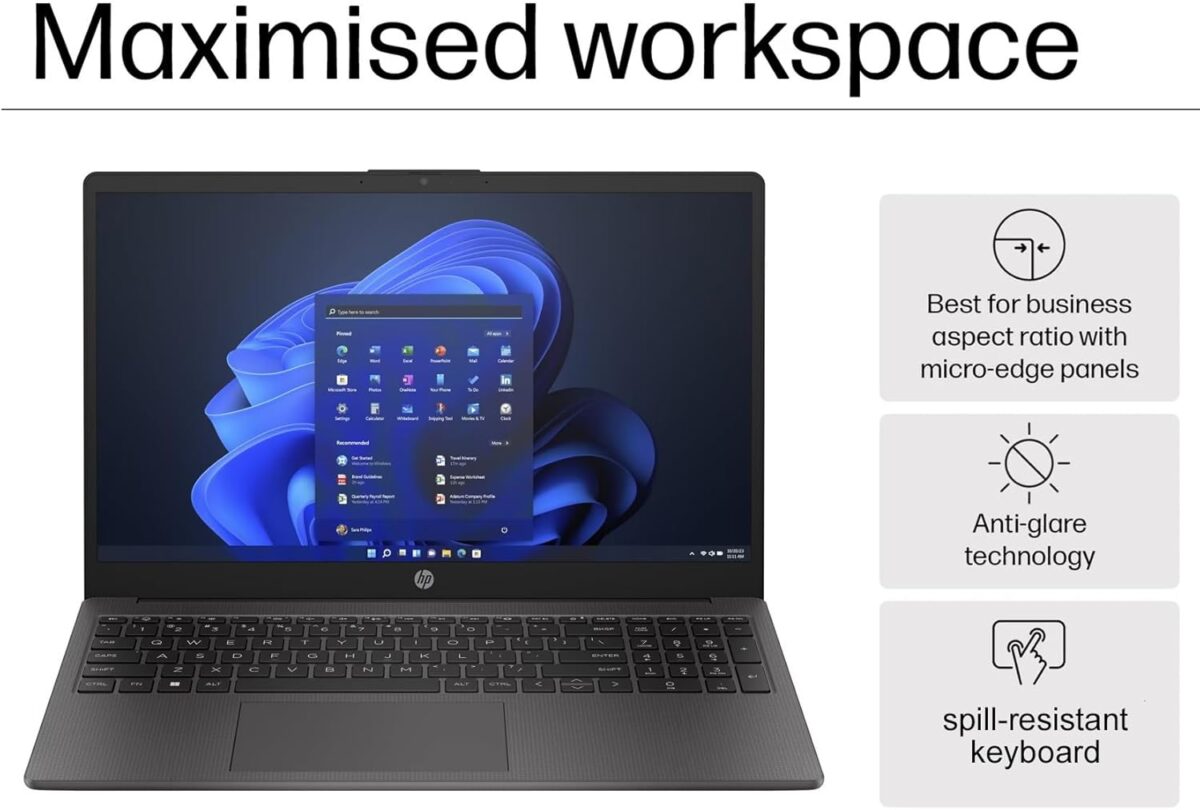 HP 250 G10 :  Intel® Core i5-1334U | 8GB DDR4 RAM, 512GB NVMe® SSD | Integrated Graphics | 15.6-inch FHD IPS Display | DOS | En/AR Keyboard | Dark Ash Silver ~ AK9P9AT#ABB