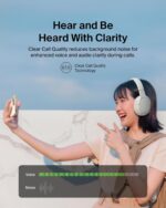 Belkin SoundForm Surround Bluetooth Over-Ear Headphones, Noise Cancelling Headphones, Wireless with 60H Playtime and Soft Ear Cups , for iPhone, Galaxy, iPad | Beige Sand ~ AUD009HQSA