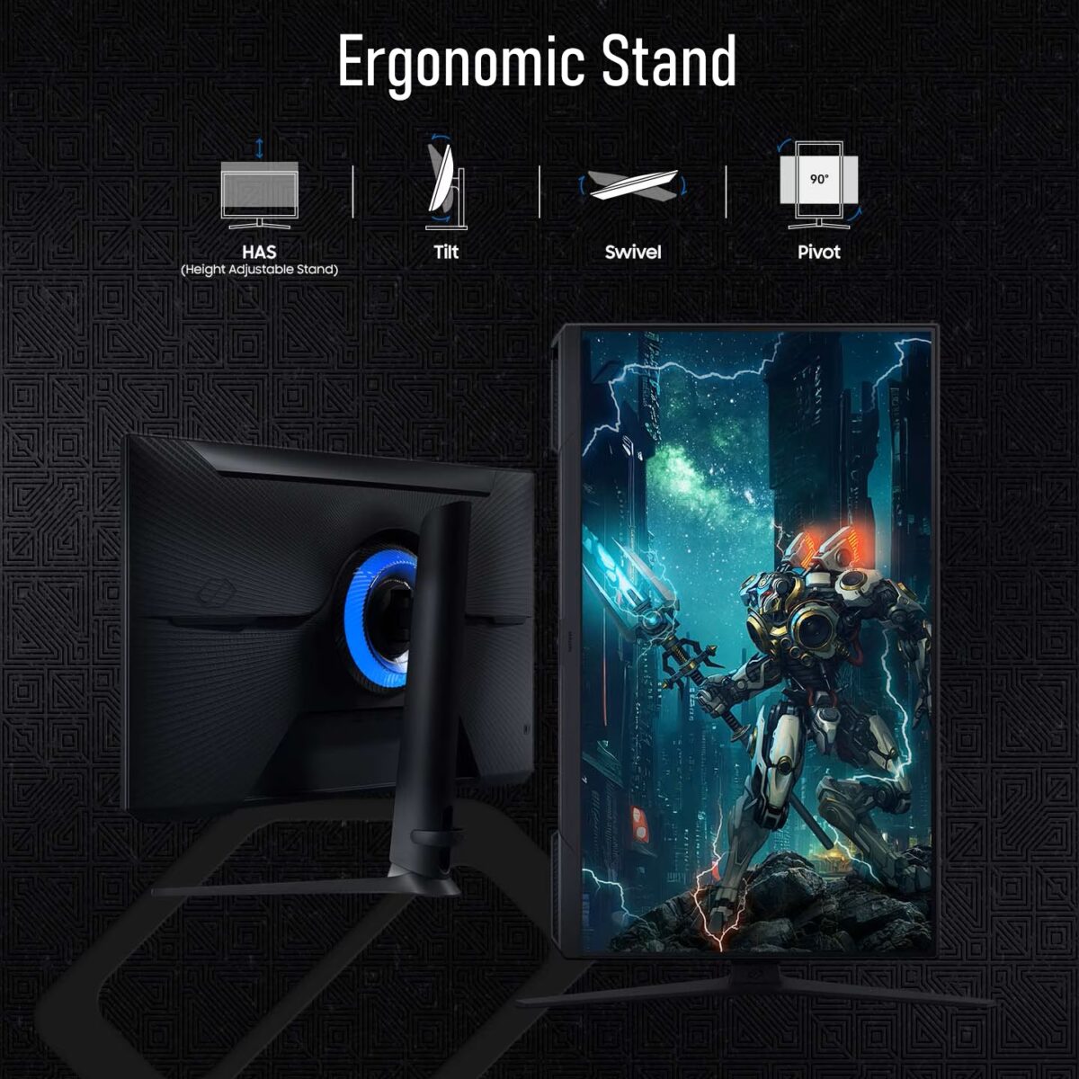 Samsung Odyssey G3 G30D 24-Inch FHD 180Hz 1ms VA HDR10 Gaming Monitor With FreeSync, Black Equalizer, Virtual Aim Point, Ergonomic HAS Stand, DP 1.4/HDMI 2.0 – LS24DG302