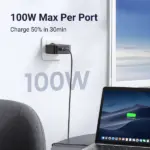 UGREEN Nexode 100W GaN USB-C Fast Charger With 3 USB-C And 1 USB-A Ports, Foldable Plug, PD PPS Support And Compact Travel Design For Laptops And Phones