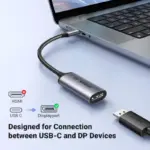 UGREEN USB-C to DisplayPort 8K Adapter Cable 10cm – Thunderbolt 4/3 Compatible, 8K@60Hz, HDR, G-Sync, FreeSync, Braided Design - Image 2