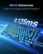 GravaStar Mercury V75-HE Gaming Keyboard With RGB Gateron Magnetic Jade Pro Switch : 8000Hz Polling Rate, 0.005mm Magnetic Switch Precision, 0.125ms Ultra-Low Latency, 256kHz Scan Rate, Adjustable Actuation, Rapid Trigger, Semi-Aluminum Build  | Stealth Black